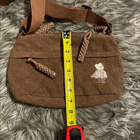Corduroy purse with Bear Embroidery - Picture 4 of 7